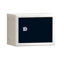 Box na osobní věci CUBE, uzamykatelný, 150x200x150 mm, bílá/černé dveře