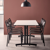 Jídelní sestava SANNA + FRISCO, stůl 1800x800 mm, bílá + 6 židlí, černá