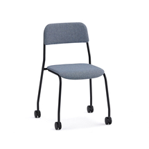 Židle ATTEND, s kolečky, černá, modrošedá