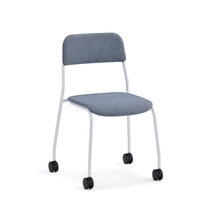 Židle ATTEND, s kolečky, bílá, modrošedá