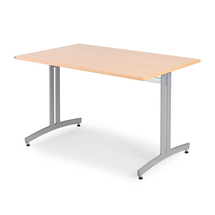 Stůl SANNA, 1200x800x720 mm, stříbrná/buk