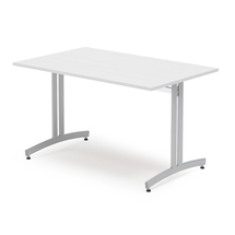 Stůl SANNA, 1200x800x720 mm, stříbrná/bílá
