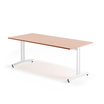 Stůl SANNA, 1800x800x720 mm, bílá/buk