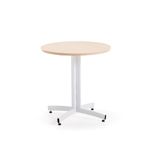 Kulatý stůl SANNA, Ø700x720 mm, bílá/bříza