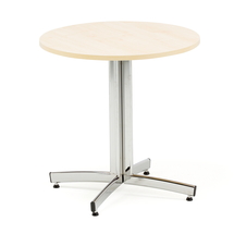 Kulatý stůl SANNA, Ø700x720 mm, chrom/bříza