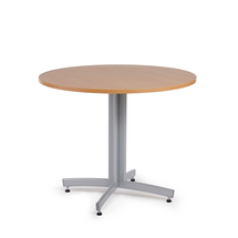 Kulatý stůl SANNA, Ø900x720 mm, stříbrná/buk