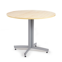 Kulatý stůl SANNA, Ø900x720 mm, stříbrná/bříza