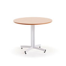 Kulatý stůl SANNA, Ø900x720 mm, bílá/buk