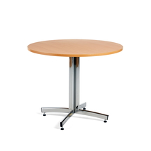 Kulatý stůl SANNA, Ø900x720 mm, chrom/buk