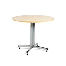 Kulatý stůl SANNA, Ø900x720 mm, chrom/bříza