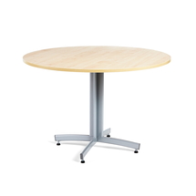 Kulatý stůl SANNA, Ø1100x720 mm, stříbrná/bříza