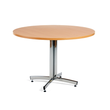 Kulatý stůl SANNA, Ø1100x720 mm, chrom/buk
