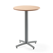Barový stůl SANNA, Ø700x1050 mm, stříbrná/buk