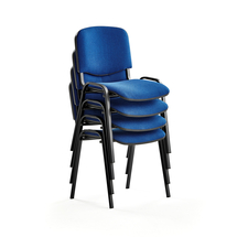 Konferenční židle NELSON, bal. 4 ks, modrý potah, černá