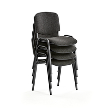 Konferenční židle NELSON, bal. 4 ks, šedý potah, černá