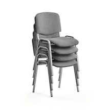 Konferenční židle NELSON, bal. 4 ks, světle šedý potah, šedá
