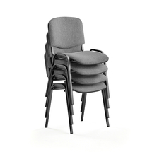 Konferenční židle NELSON, bal. 4 ks, světle šedý potah, černá