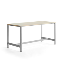 Stůl VARIOUS, 1800x800 mm, výška 900 mm, stříbrné nohy, bříza