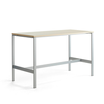 Stůl VARIOUS, 1800x800 mm, výška 1050 mm, stříbrné nohy, bříza