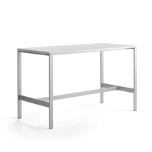 Stůl VARIOUS, 1800x800 mm, výška 1050 mm, stříbrné nohy, bílá