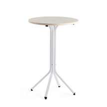 Stůl VARIOUS, Ø700 mm, výška 1050 mm, bílá, bříza