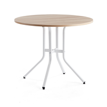 Stůl VARIOUS, Ø1100 mm, výška 900 mm, bílá, dub
