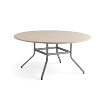 Stůl VARIOUS, Ø1600 mm, výška 740 mm, stříbrná, bříza