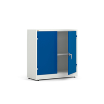 Kancelářská skříň STYLE, 1000x1000x400 mm, bílá, modré dveře