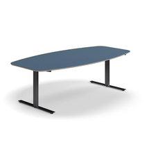 Jednací stůl AUDREY, 2400x1200 mm, černá/šedomodrá
