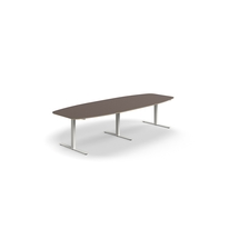 Jednací stůl AUDREY, 3200x1200 mm, bílá/šedohnědá
