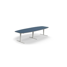 Jednací stůl AUDREY, 3200x1200 mm, bílá/šedomodrá