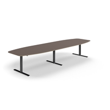Jednací stůl AUDREY, 4000x1200 mm, černá/šedohnědá