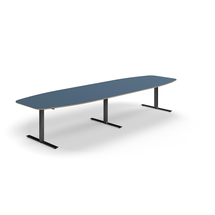 Jednací stůl AUDREY, 4000x1200 mm, černá/šedomodrá