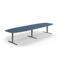 Jednací stůl AUDREY, 4000x1200 mm, stříbrná/šedomodrá