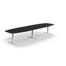 Jednací stůl AUDREY, 4000x1200 mm, bílá/tmavě šedá