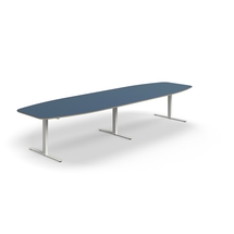 Jednací stůl AUDREY, 4000x1200 mm, bílá/šedomodrá