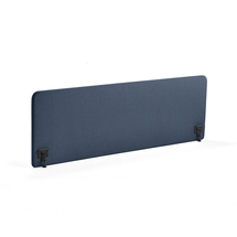 Stolový paraván ZONE, černé svorky, 2000X650x36 mm, potah Hush, námořnická modrá