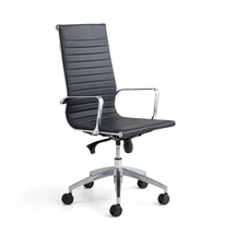 Kancelářská židle SALFORD, vysoké opěradlo, umělá kůže, černá
