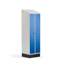 Šatní skříňka CLASSIC COMBO, 1 sekce, 2 boxy, 2050x600x550 mm, sokl, modré dveře