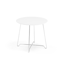 Konferenční stolek IRIS, Ø500 mm, chrom, bílá deska