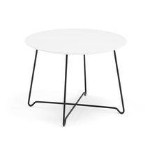 Konferenční stolek IRIS, Ø700 mm, černá, bílá deska
