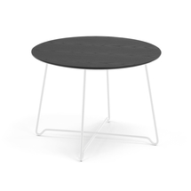 Konferenční stolek IRIS, Ø700 mm, bílá, černá deska
