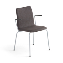 Konferenční židle OTTAWA, s područkami, šedý potah, šedá