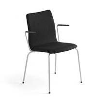 Konferenční židle OTTAWA, s područkami, černý potah, šedá