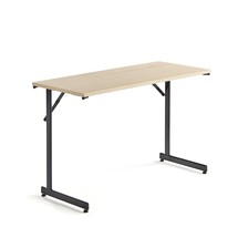 Skládací stůl CLAIRE, 1200x500 mm, bříza, černá