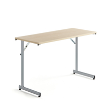 Skládací stůl CLAIRE, 1200x500 mm, bříza, hliníkově šedá