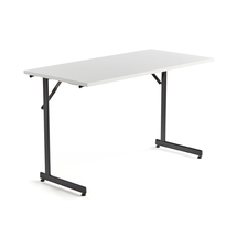 Skládací stůl CLAIRE, 1200x600 mm, bílá, černá