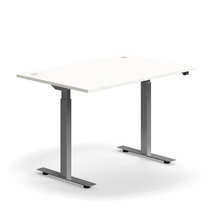Výškově nastavitelný stůl FLEXUS, 1200x800 mm, stříbrná podnož, bílá