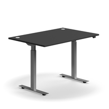 Výškově nastavitelný stůl FLEXUS, 1200x800 mm, stříbrná podnož, šedá