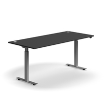 Výškově nastavitelný stůl FLEXUS, 1800x800 mm, stříbrná podnož, šedá